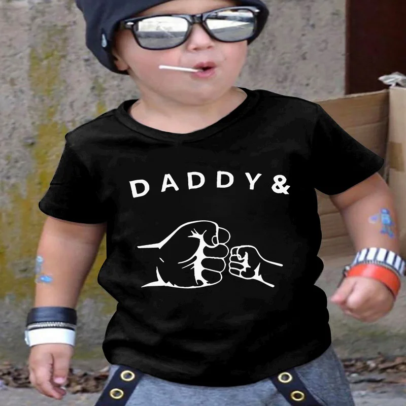 

The best-selling Daddy letter-sized fist print summer T-shirt, Modal round-neck short-sleeved