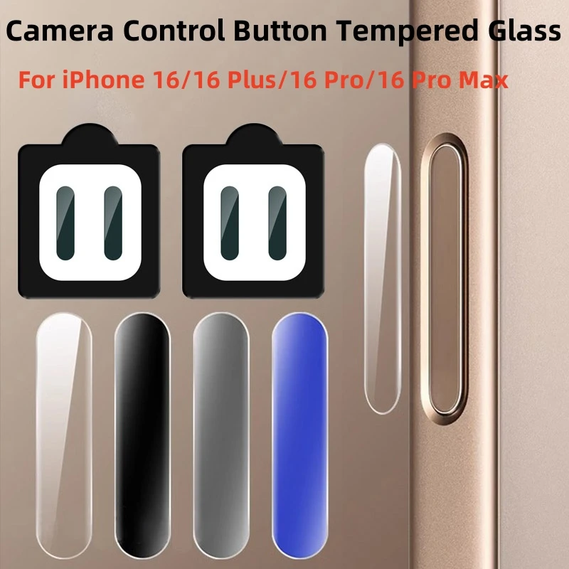 2PCS Side Tempered Glass For iPhone 16 Pro Max Camera Control Button Screen Protector Sticker Film for iPhone16Plus 16 Pro Glass