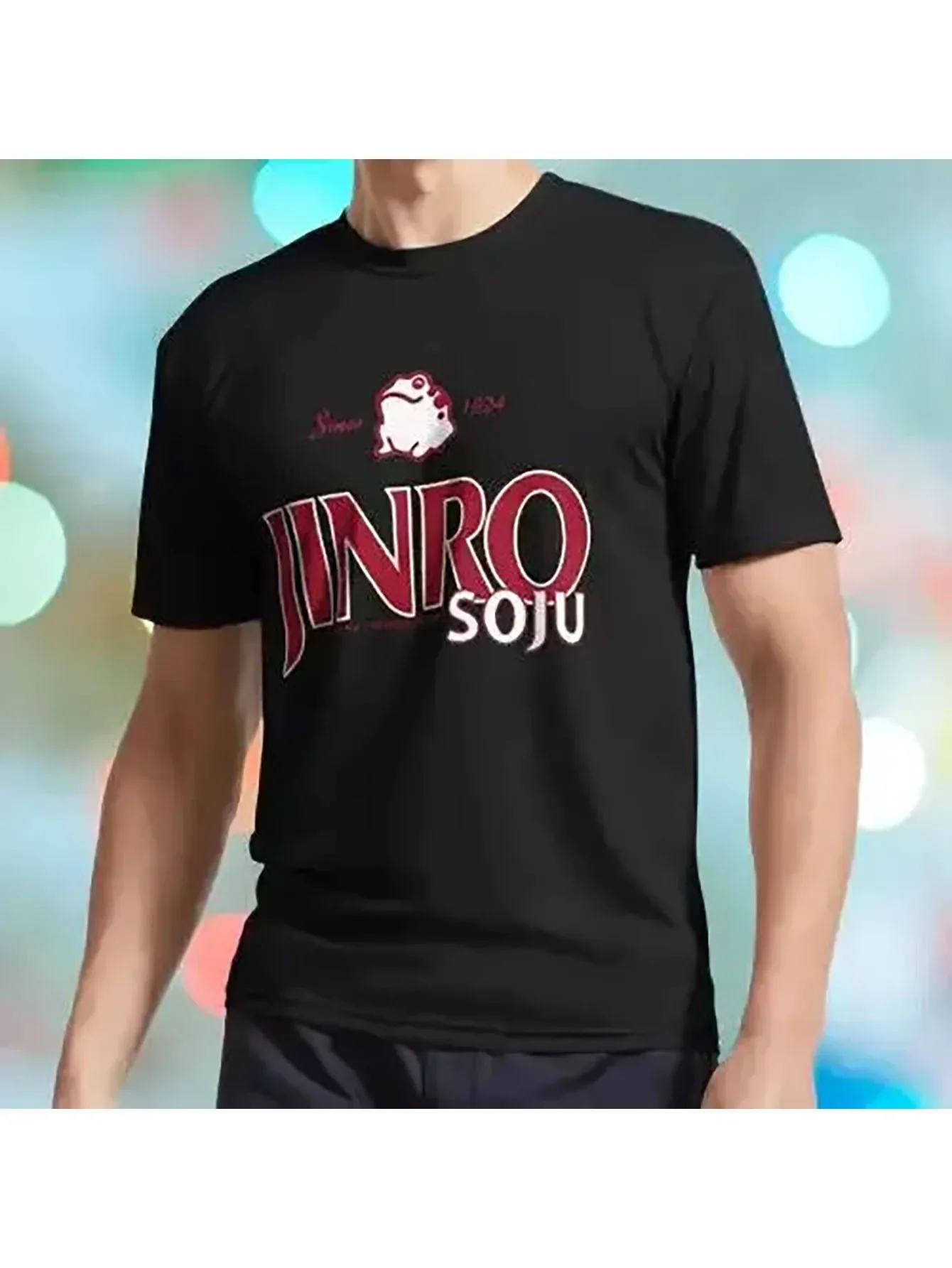 Camiseta nueva coreana con logotipo de bebida famosa Jinro Soju, talla divertida, S-3XL, ropa para hombre, camiseta divertida, camiseta corta de regalo para hombre
