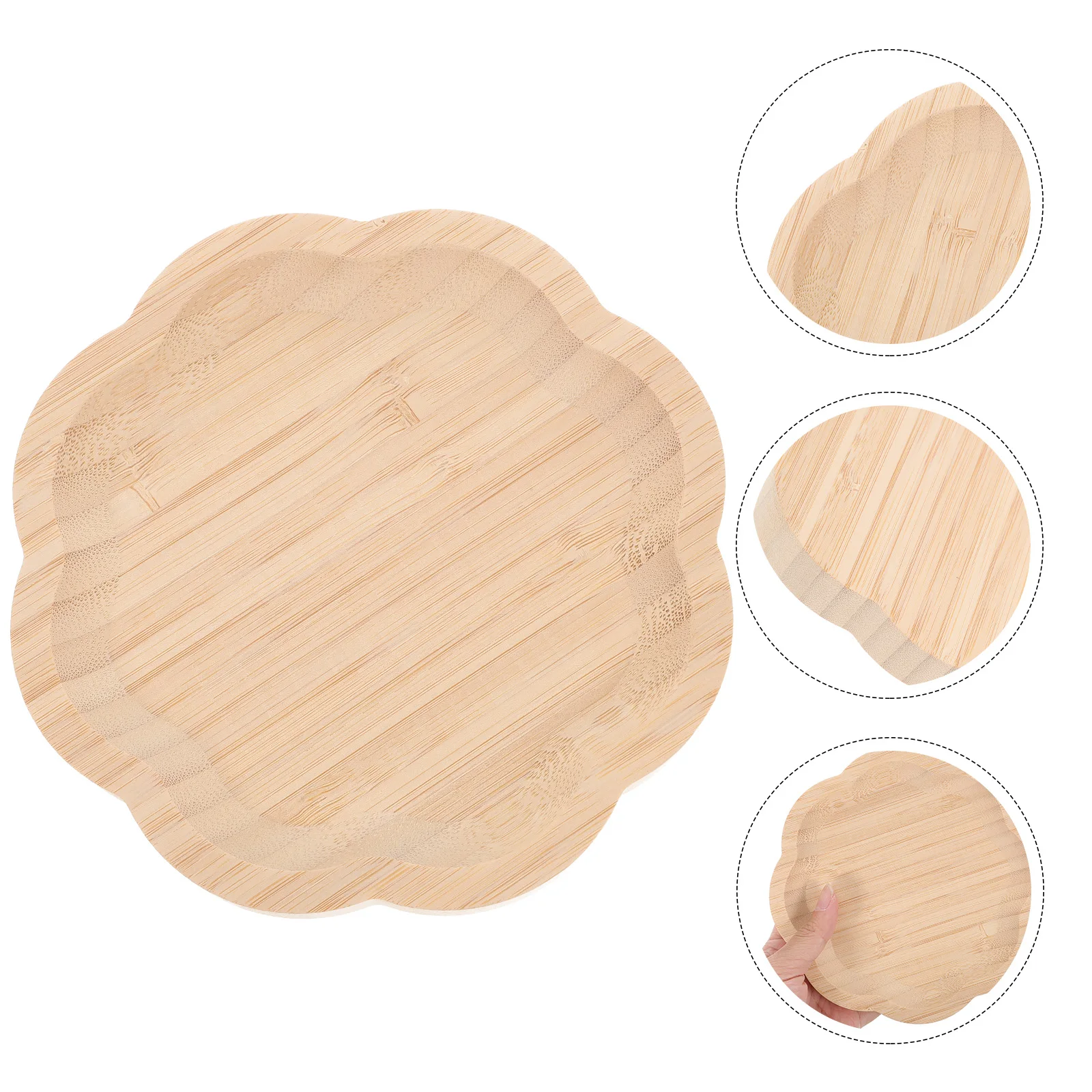 

1pc Petal Wooden Fruit Platter Storage Snack Food Kitchen Utensil Large Capacity Easy Clean Multi Use Kitchen Tableware Decor