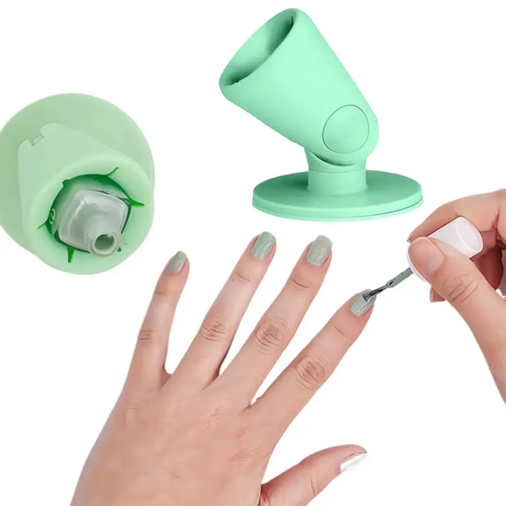 Untippable Base Silicone Nail Polish Holder Rotatable Anti-Spill Nail Polish Display Stand Multiple Colors Portable