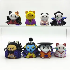 One Piece Cos Brinquedo Figura de Ação Gato, País Wanno, Kaidou Jinbe Decoração Do Bolo, Kozuki Oden Ornamentos, 8Pcs por Conjunto 10 principais vendas miniaturas paises - №4