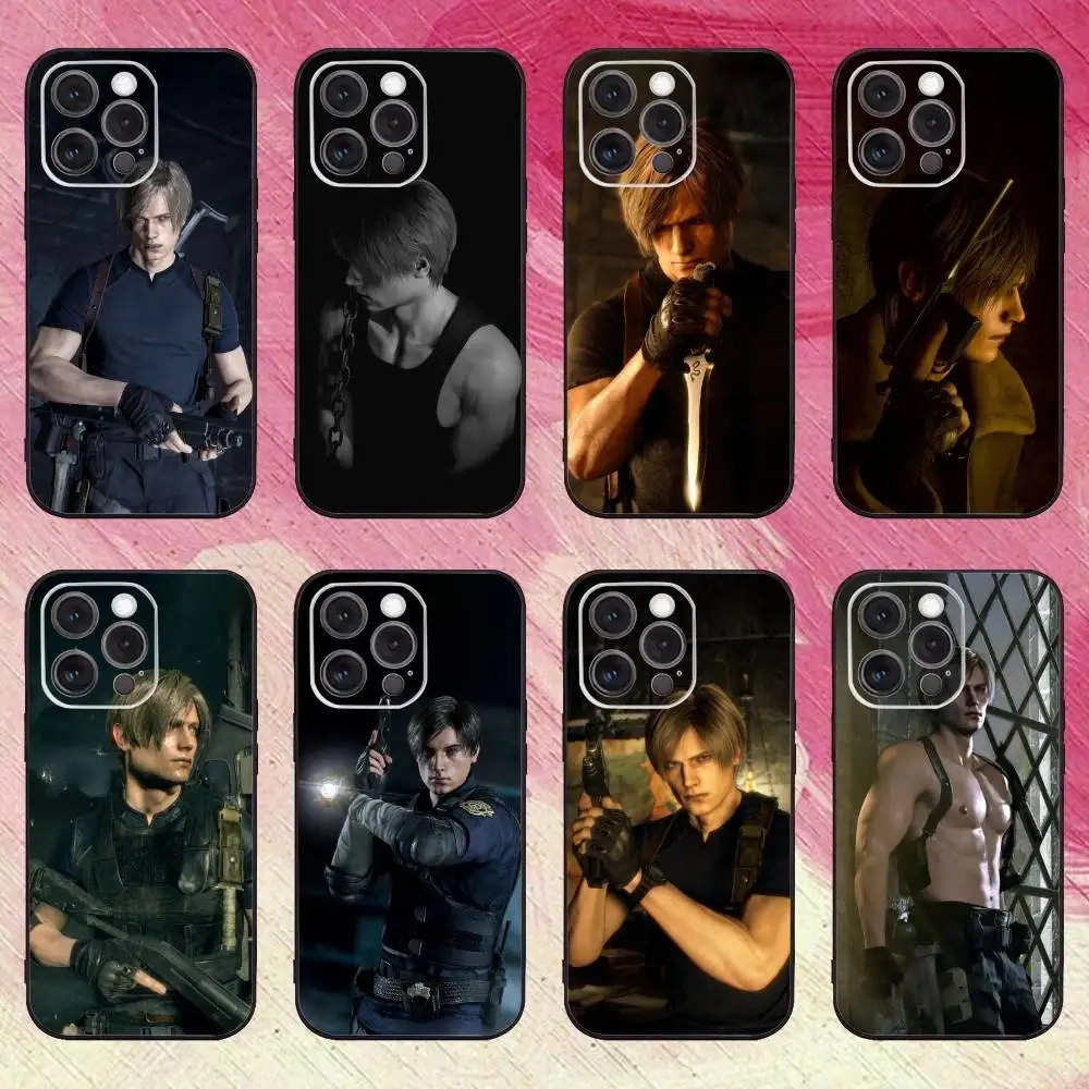 

Leon12 kennedy residents evils Phone Case For iPhone17,16,15,14,13,12,11 Plus,Pro Max Soft Black Cover