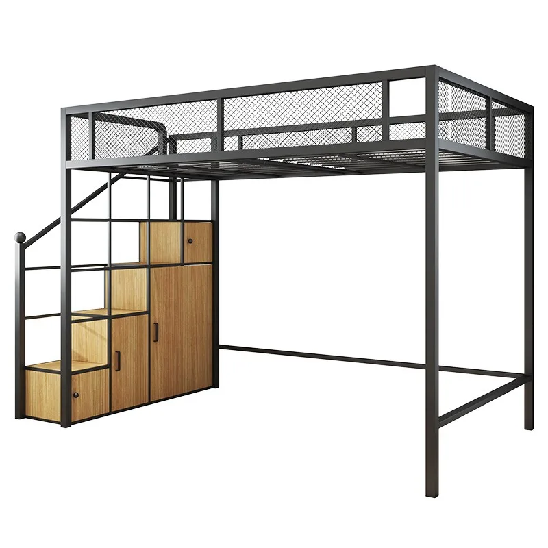 -ForModern Single Custom Queen King Dorm Adults Student Metal Bed Frame Adult Loft Bed School Home Hotel Hostel Use Bunk Bed&