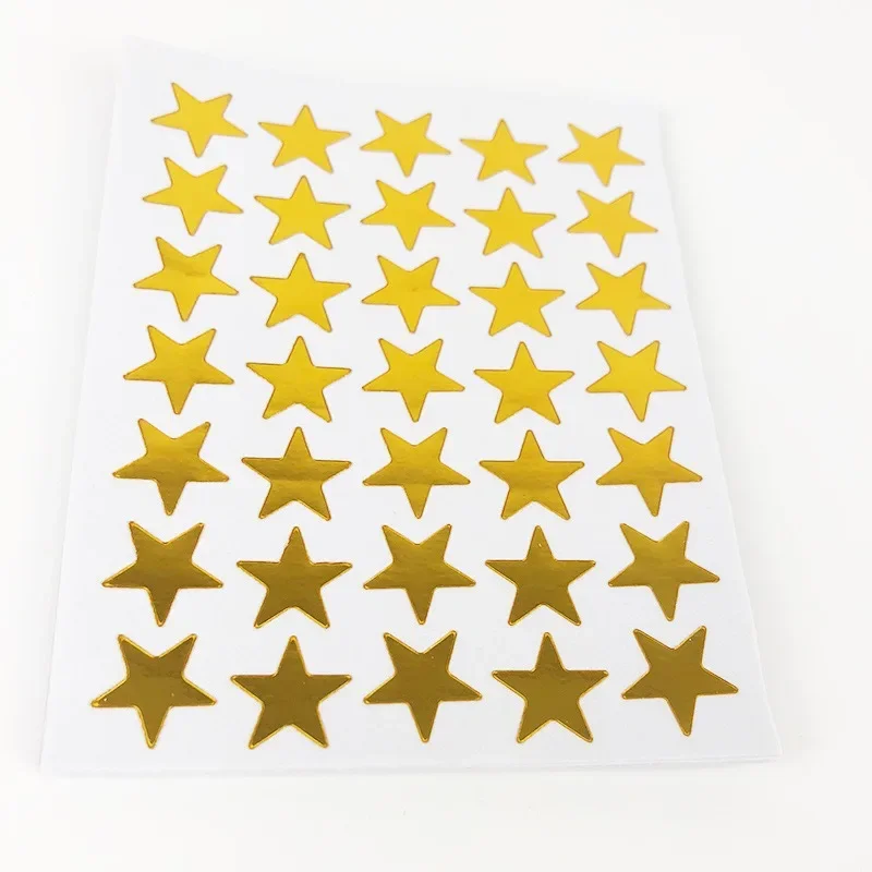 Imagem -03 - Colorido Cinco Pontas Estrela Adesivo para Scrapbook Decor Mini Ouro Prata Adesivos Coloridos Jardim de Infância Baby Recompensas Obrigado Decoração Materiais 350 Pcs