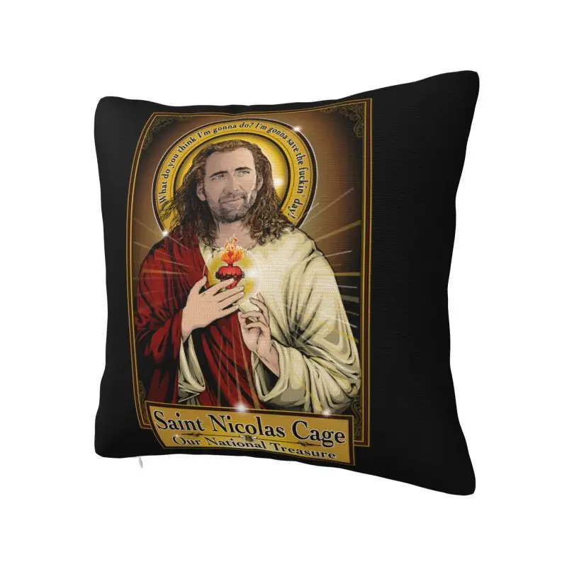 Funny Nicholas Cage Jesus Meme Throw Pillow Case Decoration 3D Print Sofa Cushion Cover Polyester Soft Pillowcase Dakimakura