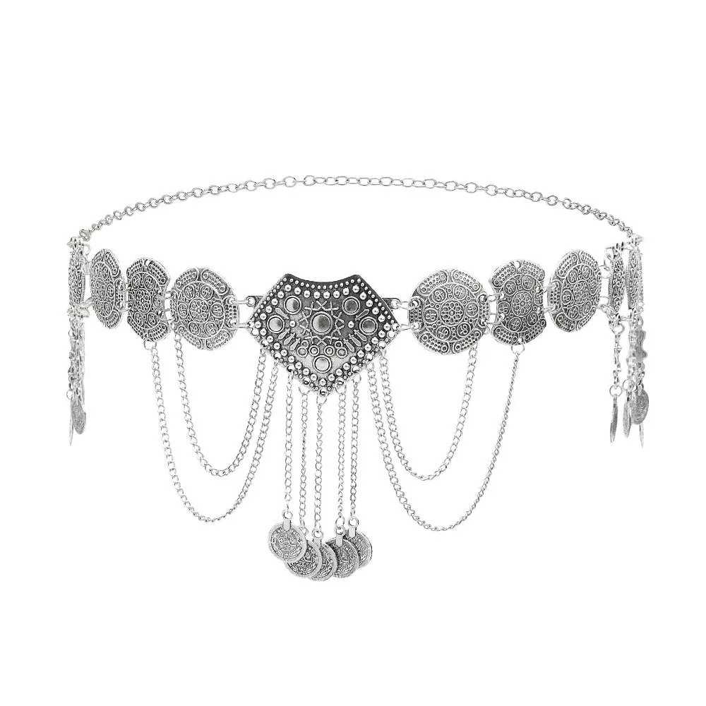 

Fashion Pendant Tassel Belly Chain Metal Bohemian Style Ethnic Style Belt Long Jewelry Body Chain Women