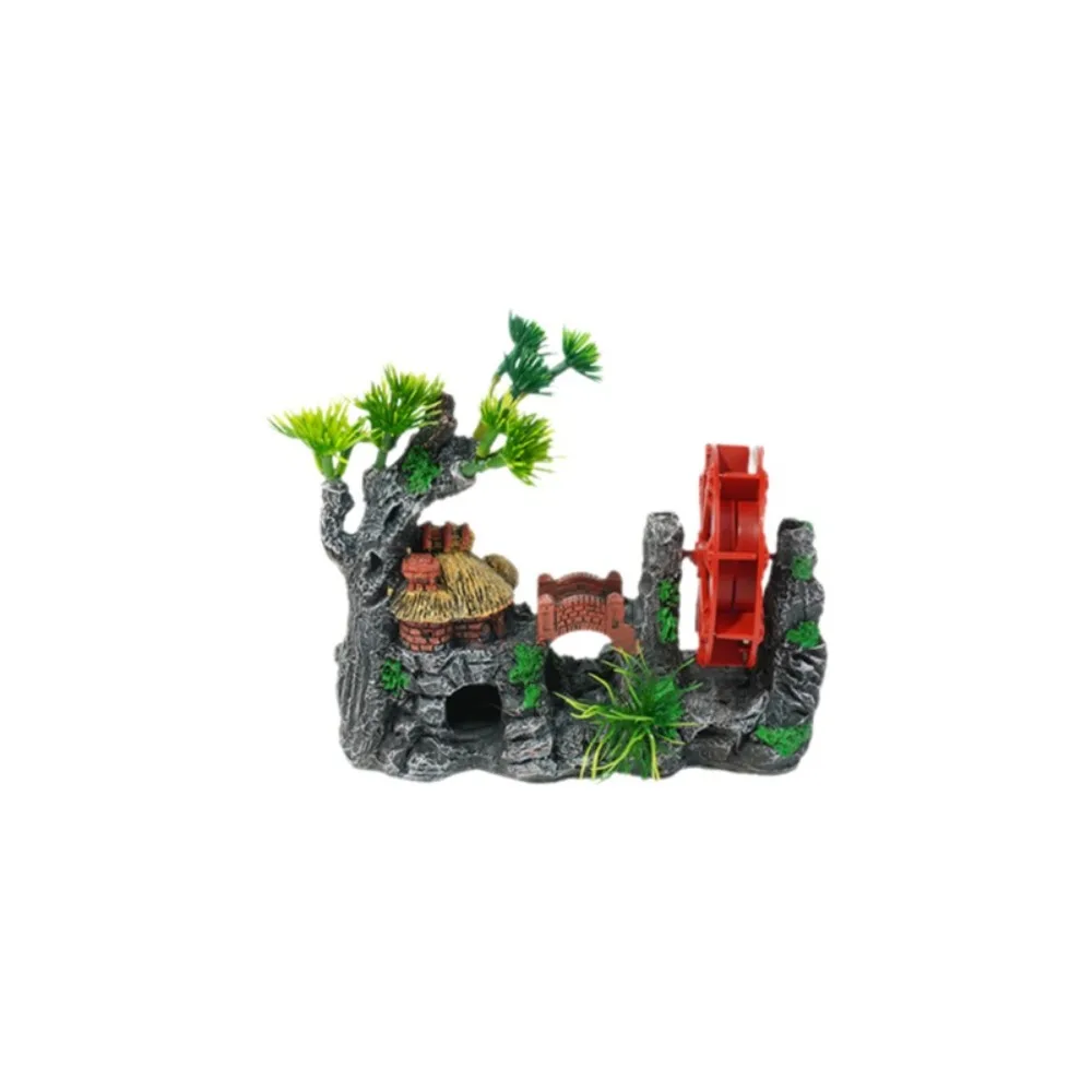 Creative Simulation Fish Tank Ornament Natural Look Retro Rockery Statue Resin Artificial Aquariums Statue Aquarium Setup