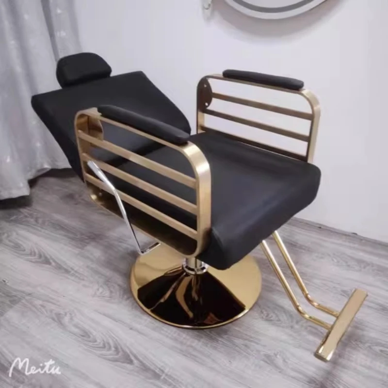 Factory Direct Barber Chairs Stainless Handrail Barber Chairs Rotating Function Commercial Furniture Sedia Da Barbiere ZY40LFY