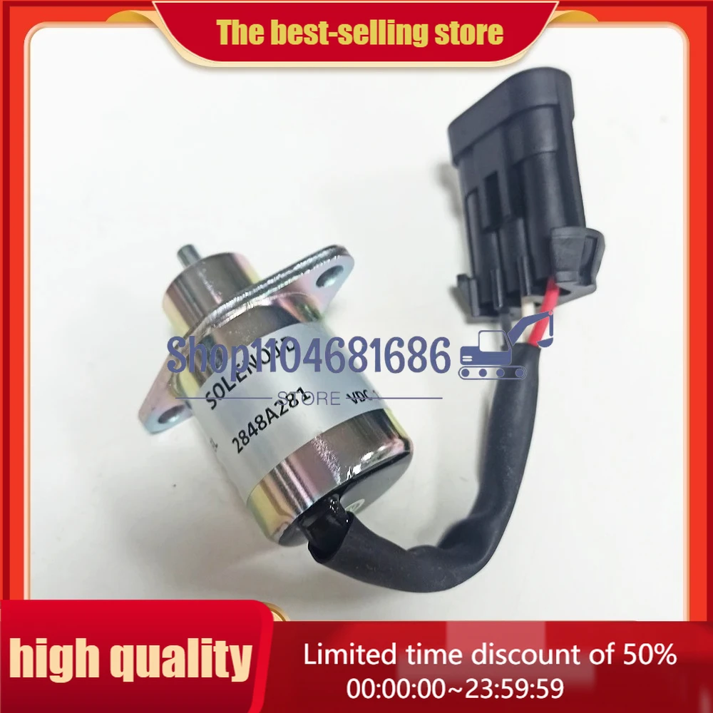 

2848A281 Flameout Solenoid Valve 2848A277 Solenoid Valve 12V for Perkins 700 Series