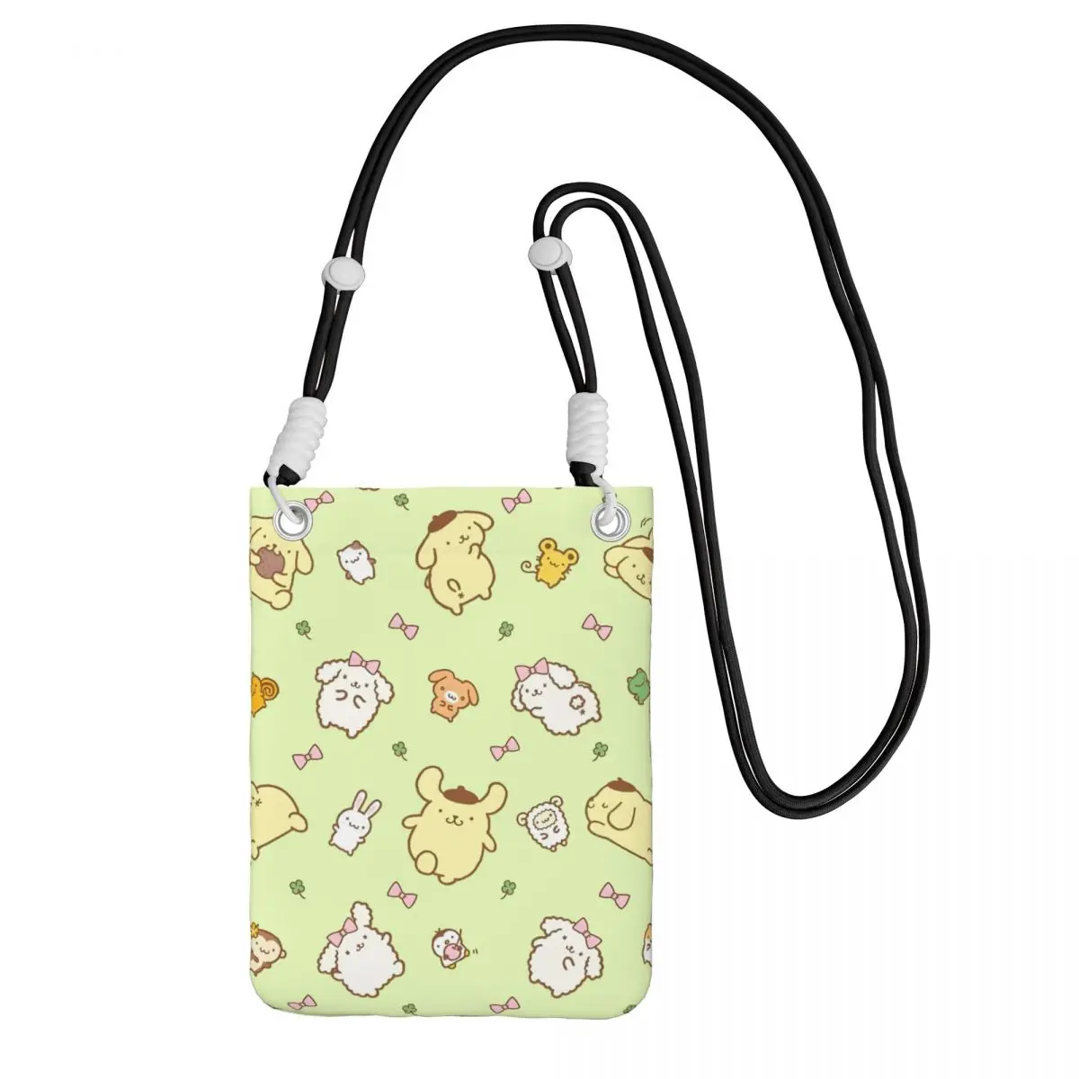 

Модная сумка для мобильного телефона с помпонами на заказ для бега, женщин и мужчин, маленький кошелек через плечо с милой собакой, кошелек для смартфона с ремешком