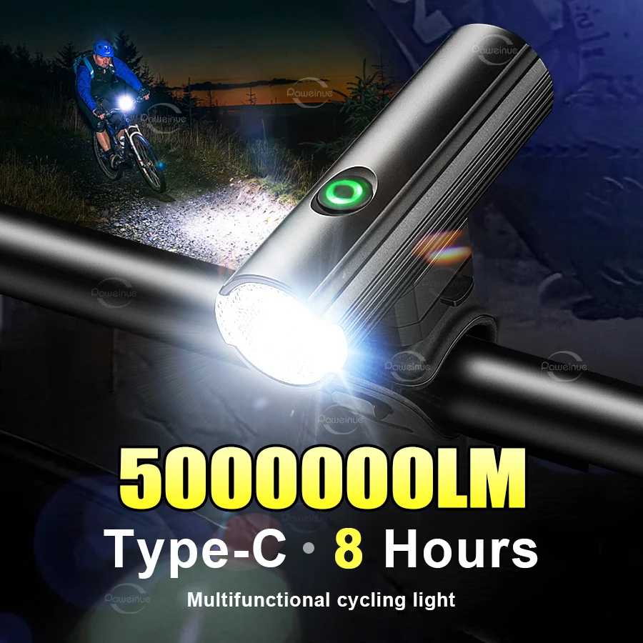 

Bicycle Light T6 LED Front USB Rechargeable MTB Mountain Bicycle Lamp 500000LM Bike Headlight Flashlight Cycling Scooter tail