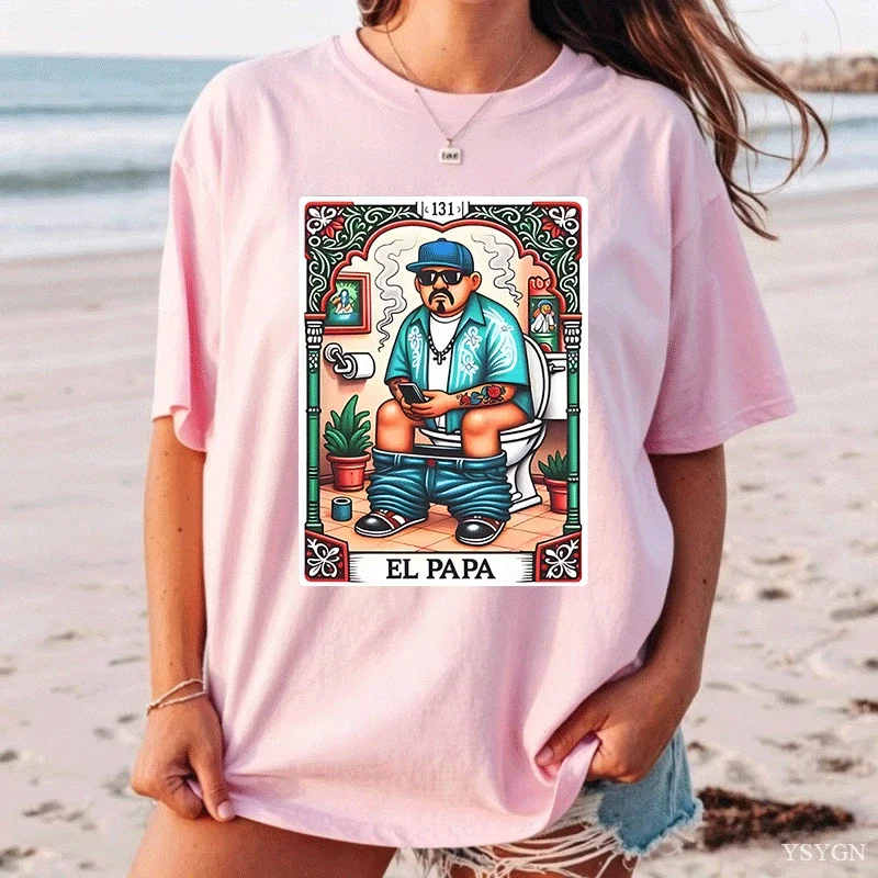 El Papa Latino Tarot Card Spanish Doing Dad T-shirts Fathers Day T-Shirt Breathable Clothes Fashion Soft Fabric Menswear