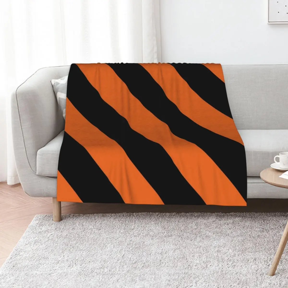 Princeton New Jersey Black & Orange Team Color Stripes Throw Blanket Furry bed plaid Luxury Brand Moving Giant Sofa Blankets