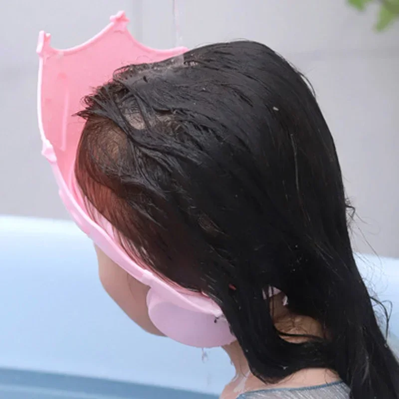 Gorro suave ajustable para ducha de bebé, gorro para lavar el cabello, protección para los oídos, champú seguro para niños, protección para la cabeza