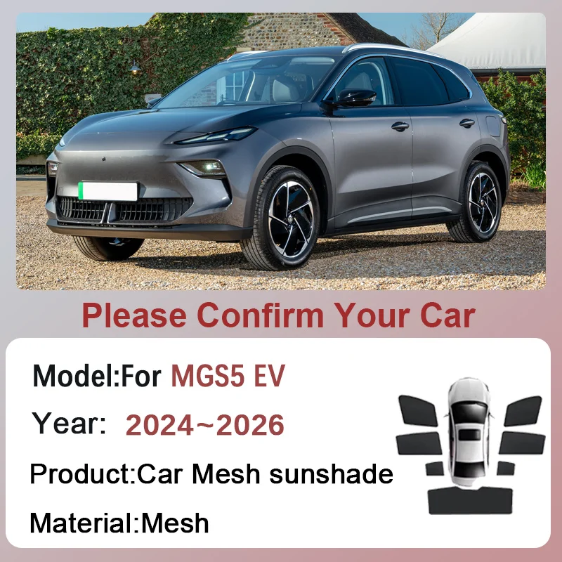 

For MGS5 EV Accessories ES34 2024 2025 2026 Car Mesh Sunshade Magnetic Window Sun Visor Privacy Curtain Shades Cover Auto Tools