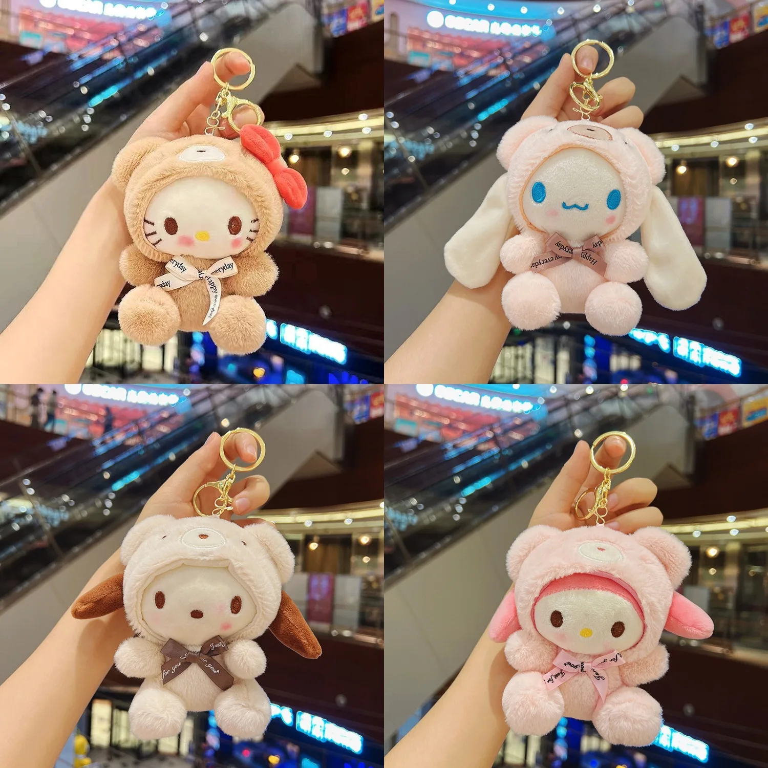 

Sanrio плюшевая Hello Kitty Melody Kawaii милое девчачье сердце мультяшная плюшевая кукла аксессуары упаковка орнамент кулон подарки