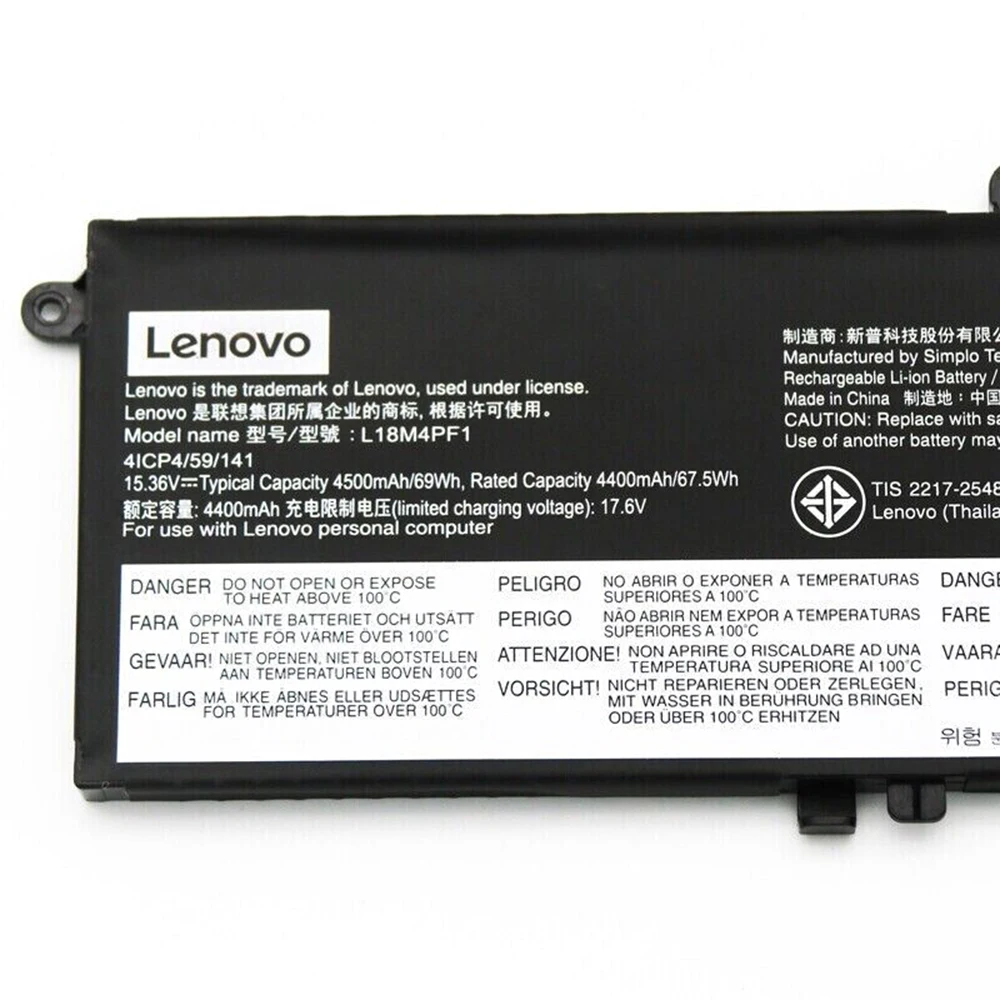 New Genuine Original L18M4PF1 15.36V 69Wh Laptop Battery for Lenovo Ideapad Yoga S740 C940 15IRH 81TE L18D4PF1 SB10W67267