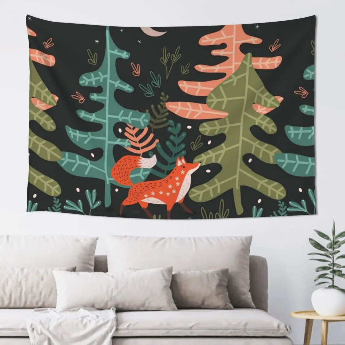 

Evergreen Fox Tale Tapestry Decorations For Room Room Decorations Aesthetics Room Decoration Korean Style Cute Decor Tapestry