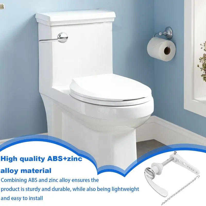 Flush Handle Flush Lever Toilet Handle Lever Replacement With Chains For Repair Accessory For Home Bathroom