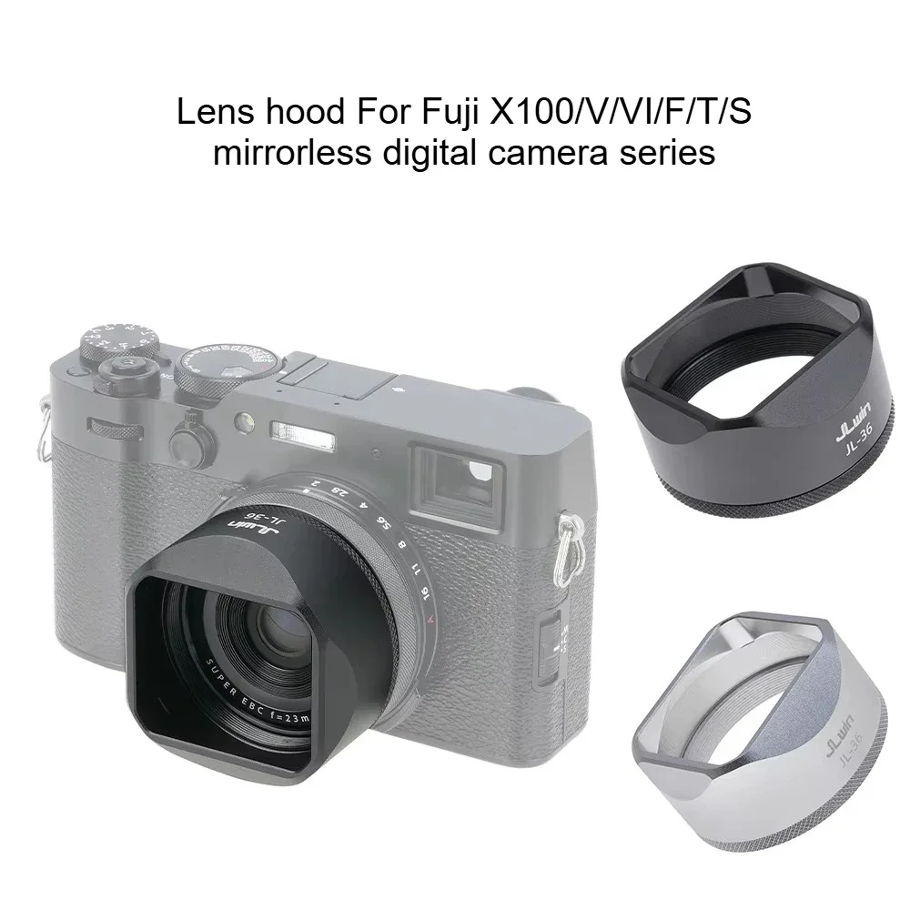 For Fuji X100 X100S X100F X100T X100VI X100V X70  Mirrorless Digital Camera Series Camera Metal Lens Hood MC-UV Adapter Ring