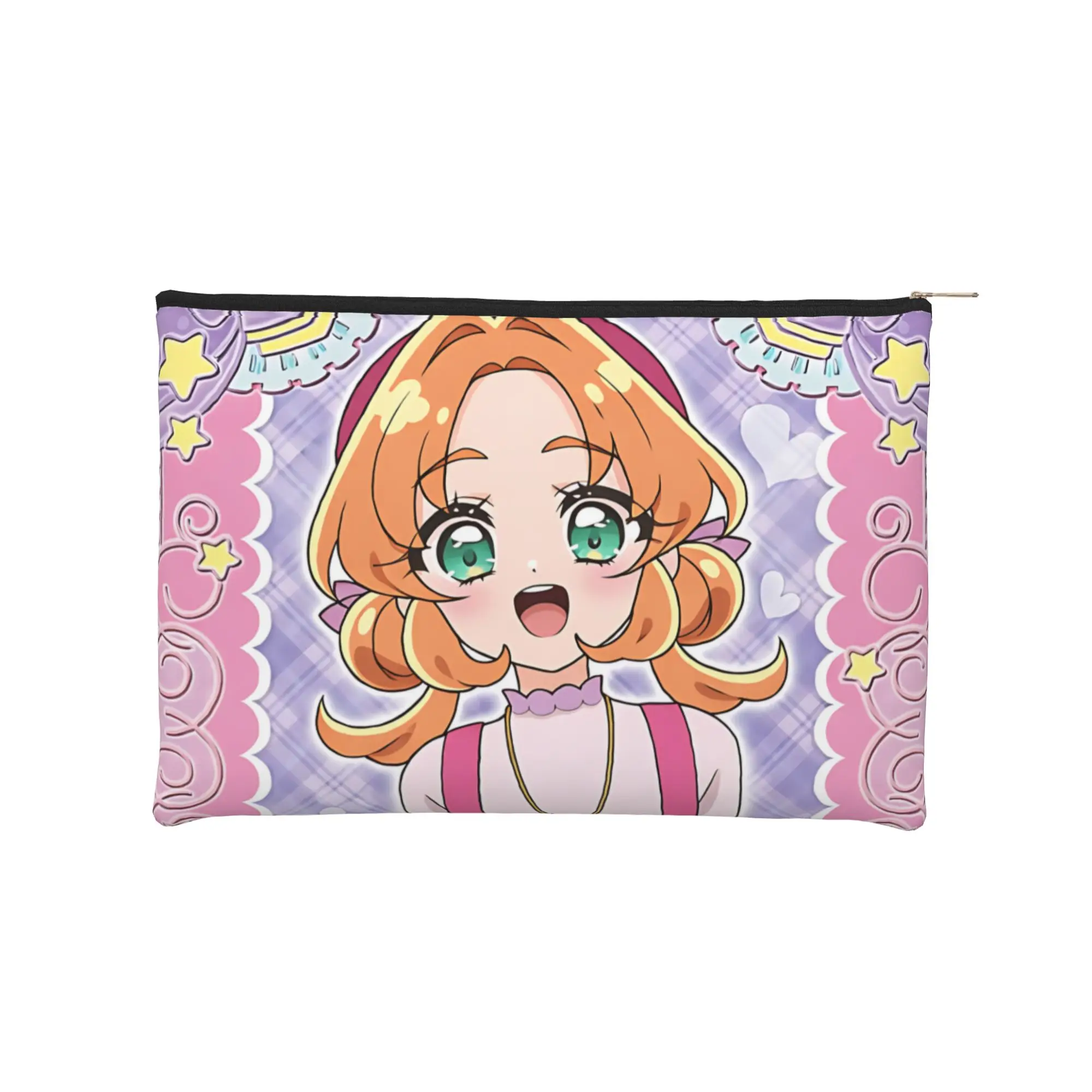 Foldable Cute pouch Akechi Anna Pretty Cure Makeup Bag Anime Princess Toiletry Bag with Zipper Makeup Organizer