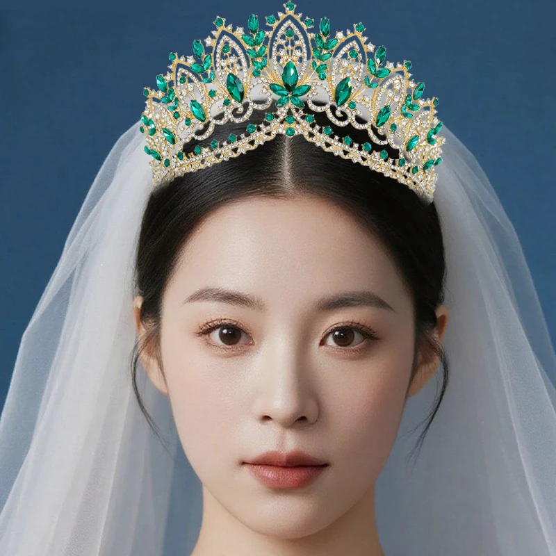 

Elegant Royal Queen Tiara Crown Women Wedding Party Bridal Crystal Crown Party Prom Diadem Pageant Headdress Hair Jewelry