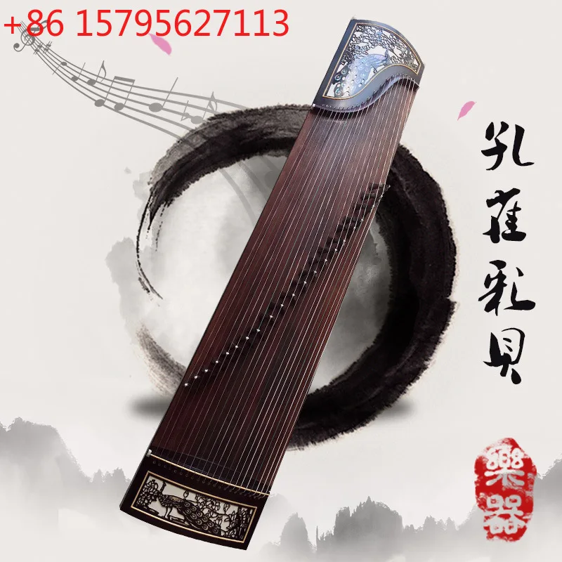 

Manufacturer wholesale, guzheng ebony series, guzheng peacock color shell model 163cm musical instrument guzheng