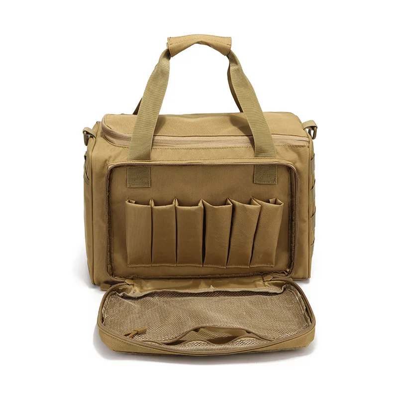 Tactical Training Bag Molle System Hunting Accessory 600D Waterproof Gun Shooting Range Bag Khaki Tool Bag Camping
