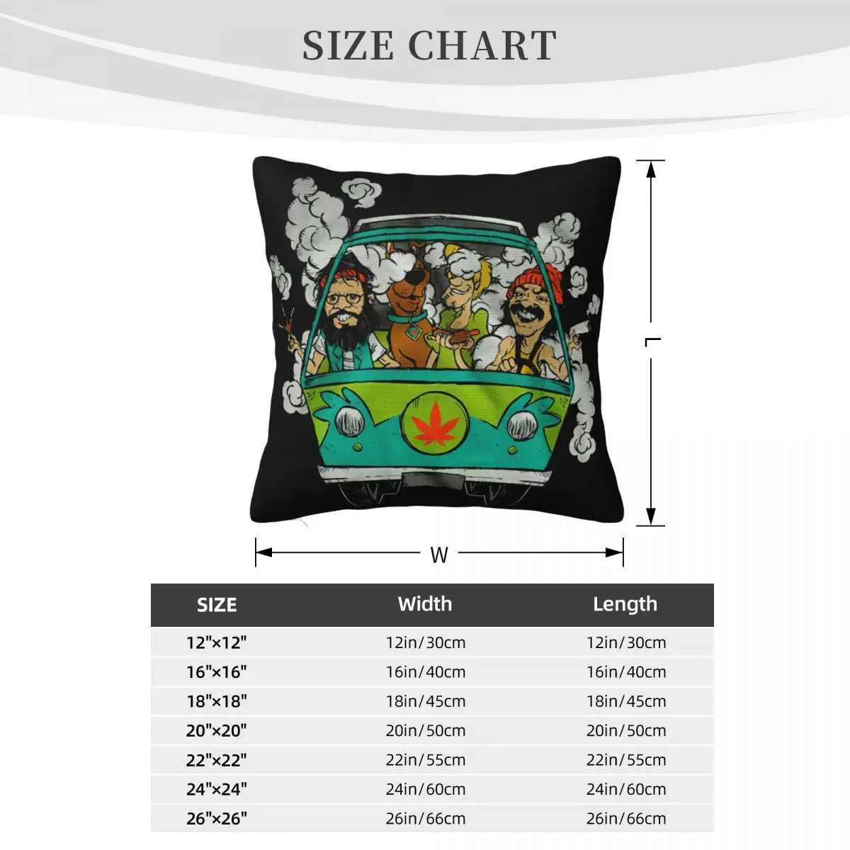 Cheech and Chong مع دخان سكوبي للجنسين أسود S إلى 2Xl صور مهتمة قوطي جديد العديد من الألوان كيس وسادة #4