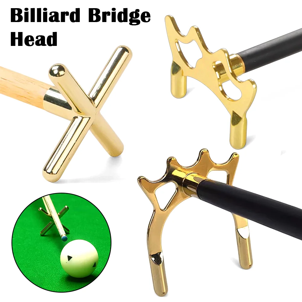 

Snooker Bridge Head Rest Billiard Crosshead Cue Rack Support for Pool Table Accessories Golden Support Stand High Low Fork