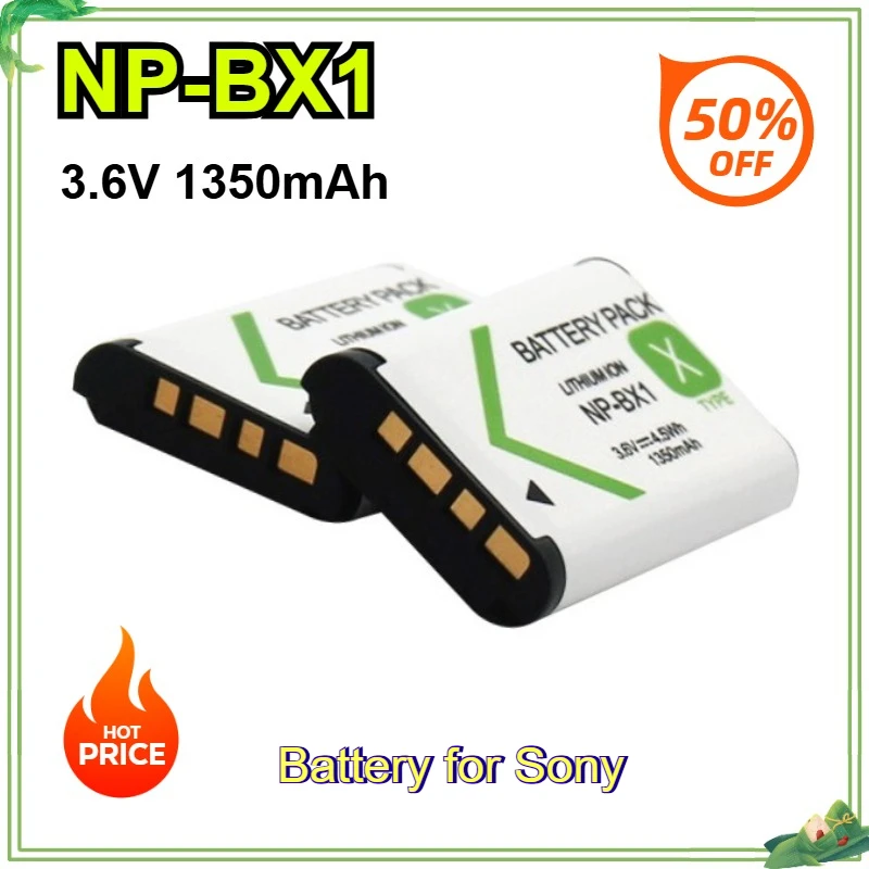 2-10 Pcs NP-BX1 NPBX1 NP BX1 1350mAh Battery for Sony Fdr X3000 HDR As300 DSC Rx100 Iii Zv-1 DSC RX1 RX100iii AS300V HDR-AS300R
