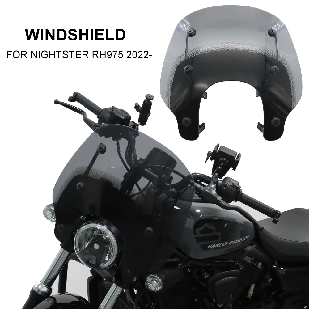 Motorcycle Removable Compact Windshield Wind Deflector Screen Smoke/Black For Nightster RH975 Nightster RH975 2022