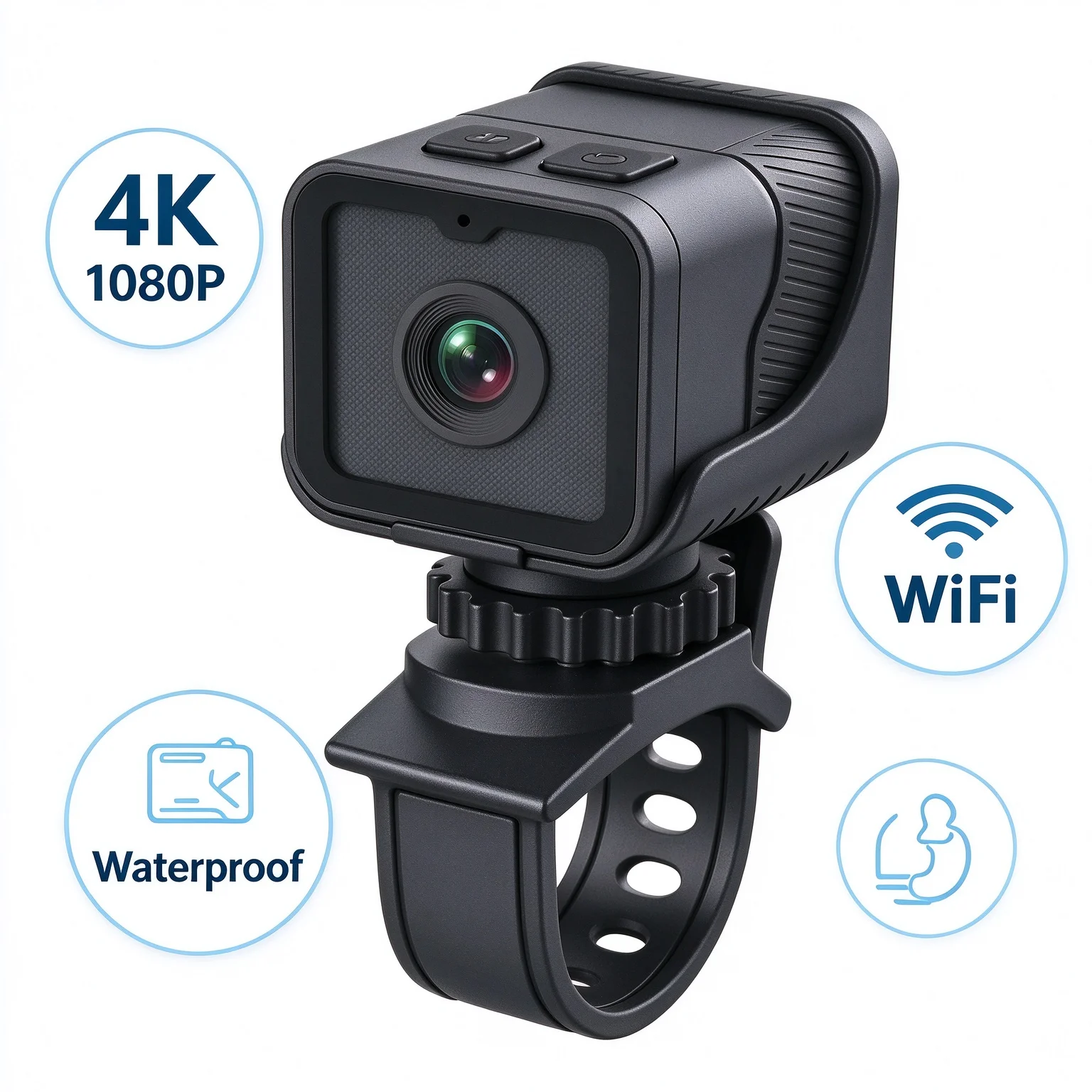 4K FHD 1080P WiFi Action Camera Mini Thumb Size Body Cam Motorcycle Helmet Bike Sports Camera Waterproof Outdoor DV Vlog Recorde