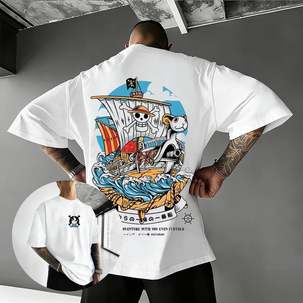 

One Piece Anime Men Women T Shirt Summer 2026 Cotton Short Sleeve Tee Funny Graphic Streetwear Tops Pirate Ship Casual Cosplay