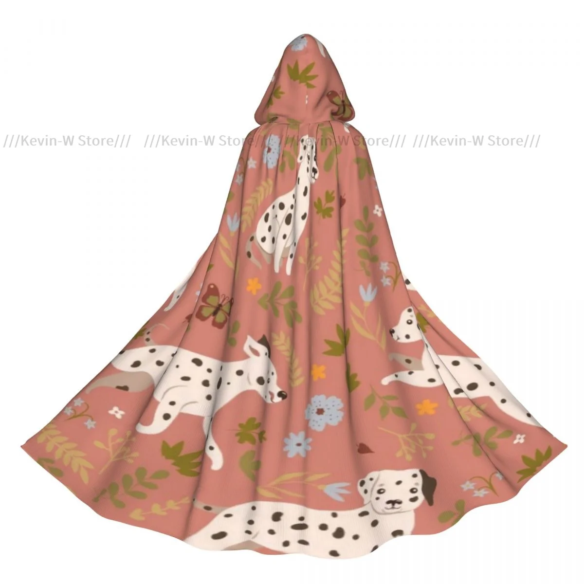 

Двусторонний плащ унисекс с капюшоном для взрослых вампиров, плащ с далматинским узором