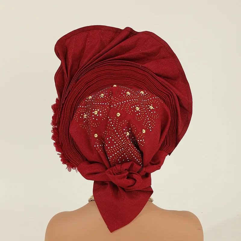 Turbans for Women Gelee Nigerian Hats for Women Gele Headtie Already Made Fashion Bonnets Head Wraps High Quality African Turban