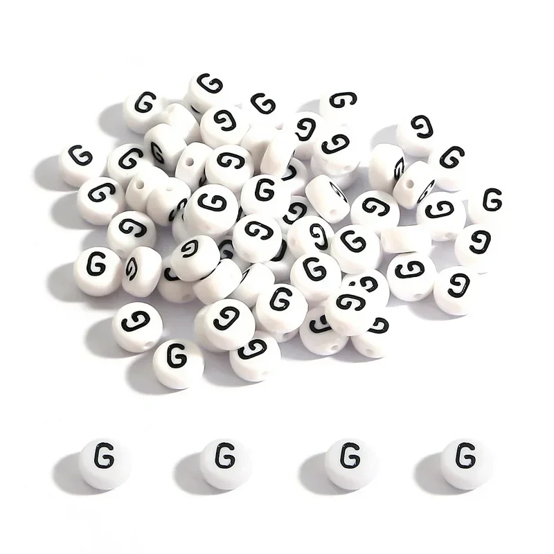 100-500 Stück Acryl A-Z 26 Buchstabenperlen Weiße Runde Alphabetperlen mit Löchern für Schmuckherstellung Halskette Armband Zubehör – Detail 15