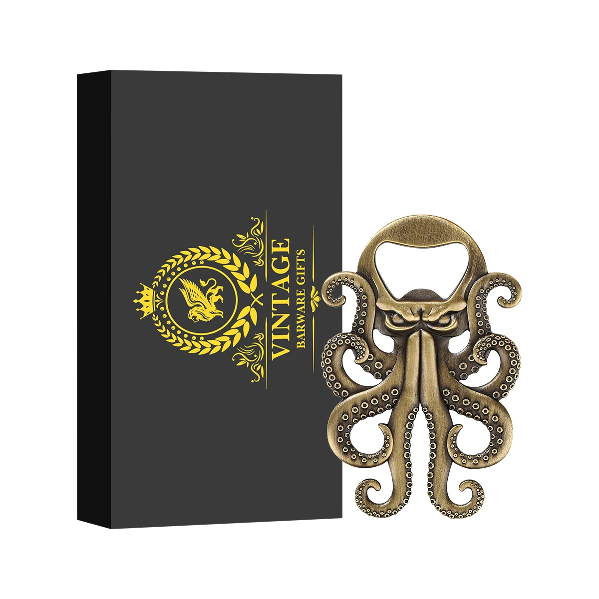 Octopus Beer Bottle Opener Sea Creature Metal Cap Remover Bar Tool With Gift Box Souvenir Gift For Men Ocean Theme Party Decor