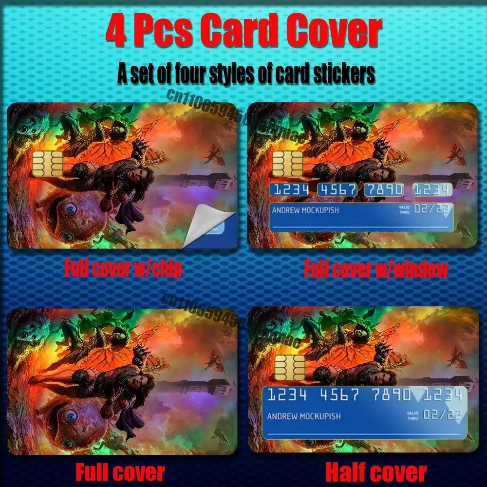 Dungeon Crawler Carl Credit Bank Sticker ID Access Card Cover Skin Rainbow Color Laser Stickers Film