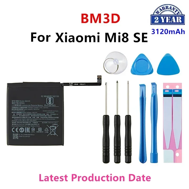 

Brand New BM3D 3020mAh Battery For Xiaomi Mi 8 SE Mi8 SE Mi8SE BM3D High Quality Phone Replacement Batteries +Tools