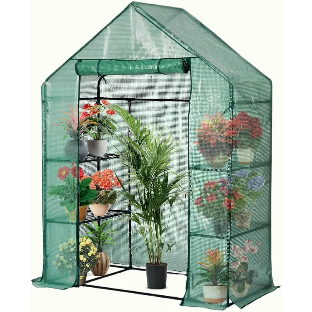 

Portable Greenhouse for Outdoors | Walk in Greenhouses Heavy Duty with Durable PE Plant Cover with 3 Tiers of 12 Shelves | Garde