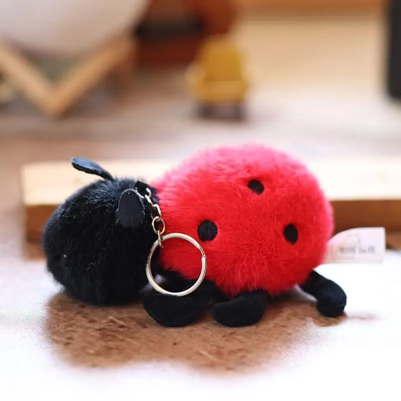 Small Insect Plush Toy Doll Keychain Creative Stuffed Doll Bag Pendant Cute Snail Bee Keyring Birthday Gift