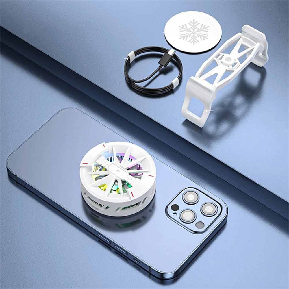 Black/ White Semiconductor Magnetic Phone Radiator Cooler/ Cooler + Back Mounting Clip Buckle Kits Universal Phone Cooling Fan