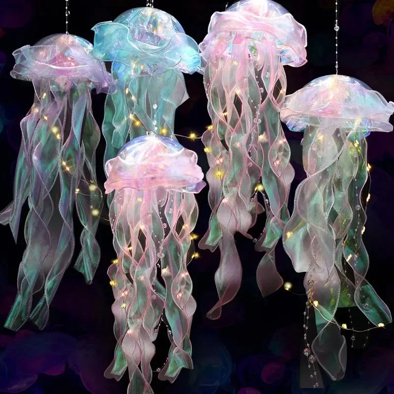 Colorful Jellyfish lantern Ocean Animals Happy Under The Sea Theme Birthday Party Decor Jellyfish lantern Photo Props