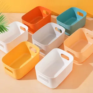 Storage Box Desktop Cosmetics Storage Sundries Organizing Box Storage Basket Plastic Household Living Room Storage Box