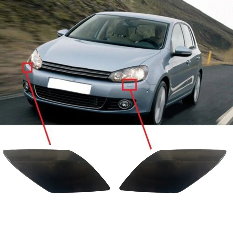 28GB Upgraded Plastic Headlight Washer Cover Left/Right Headlamp Washer Replaces 5K0955109c Easy Installation for Car