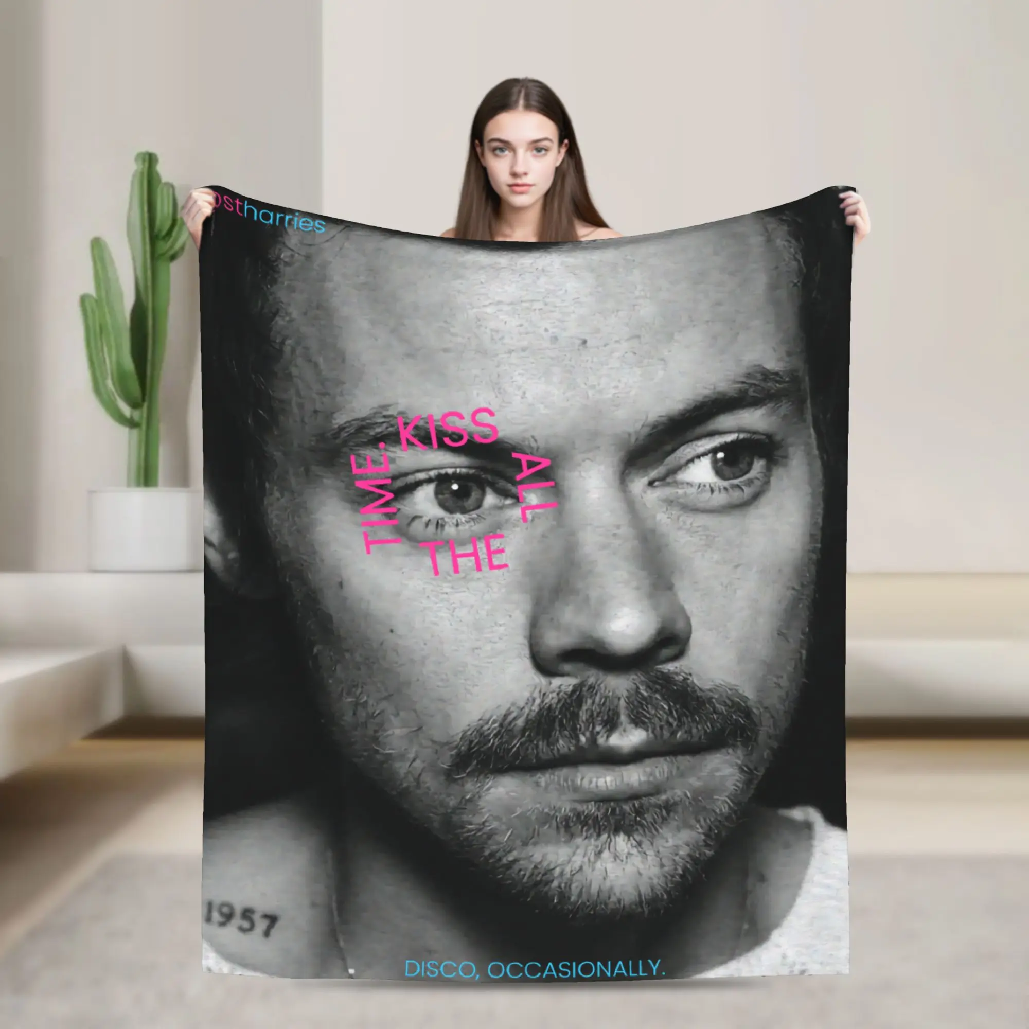 H-HarryS Singer S-Styles Kiss All the Time Disco Plush Blanket Boy Girl  Flannel Bedding Throws For Soft Warm Bedspread Gift