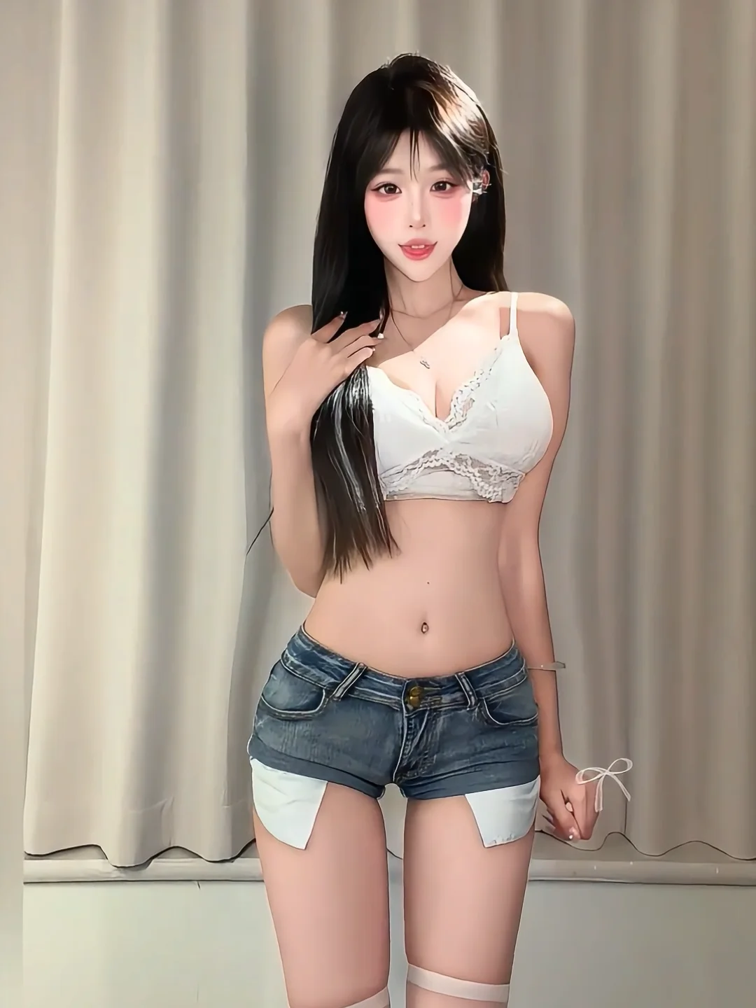 

Sexy Retro V-neck Lace Patchwork Strap Vest And Short Skirt Two-piece Set for Women Summer Fashion Pure Desire Bodycon Jeans