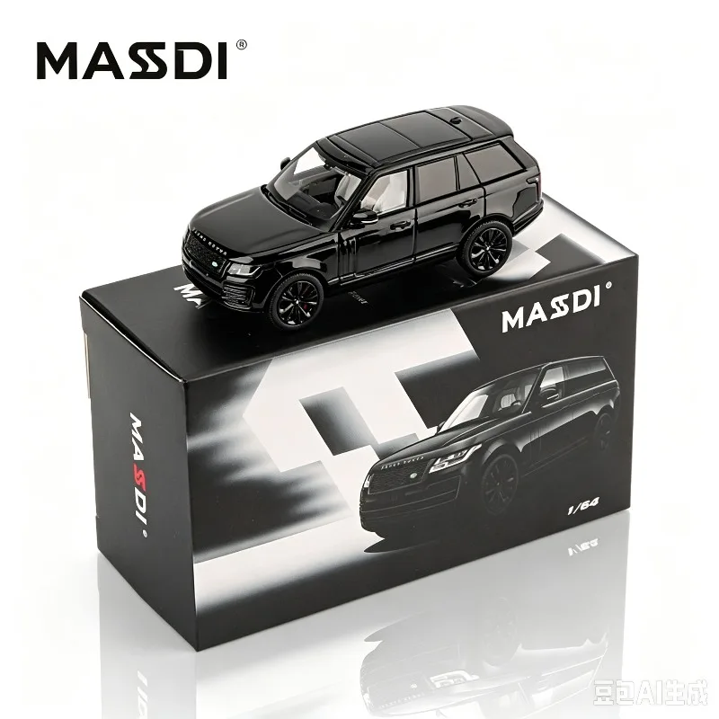 MASSDI 1/64 Land Rover Range Rover 2020 Black Knight Alloy Die Cast Car Model, Simulation Desktop Ornament, Adult Collectibles.